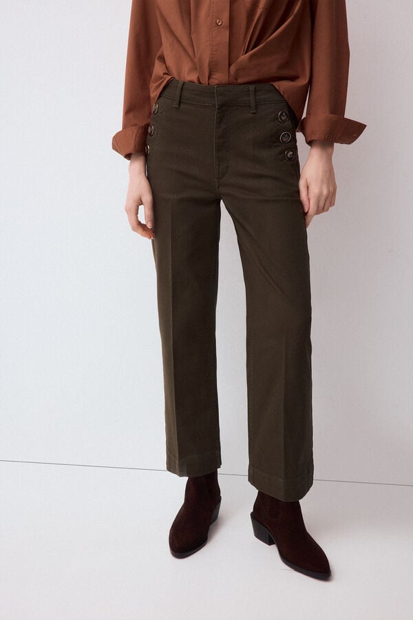 Pedro del Hierro Jeans capri wide leg Verde