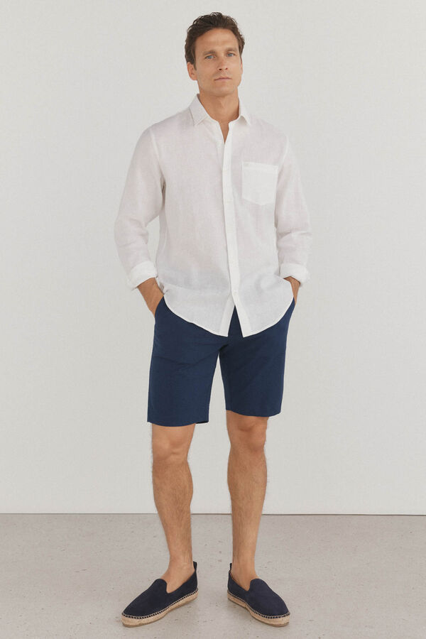 Pedro del Hierro Bermudas chino estrutura Azul
