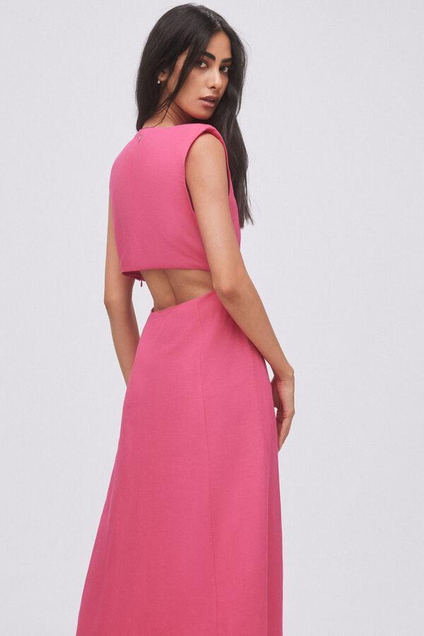 Pedro del Hierro Vestido midi cut out Rosa