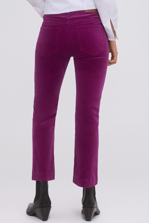 Pedro del Hierro Cal&ccedil;a flare de veludo Rosa