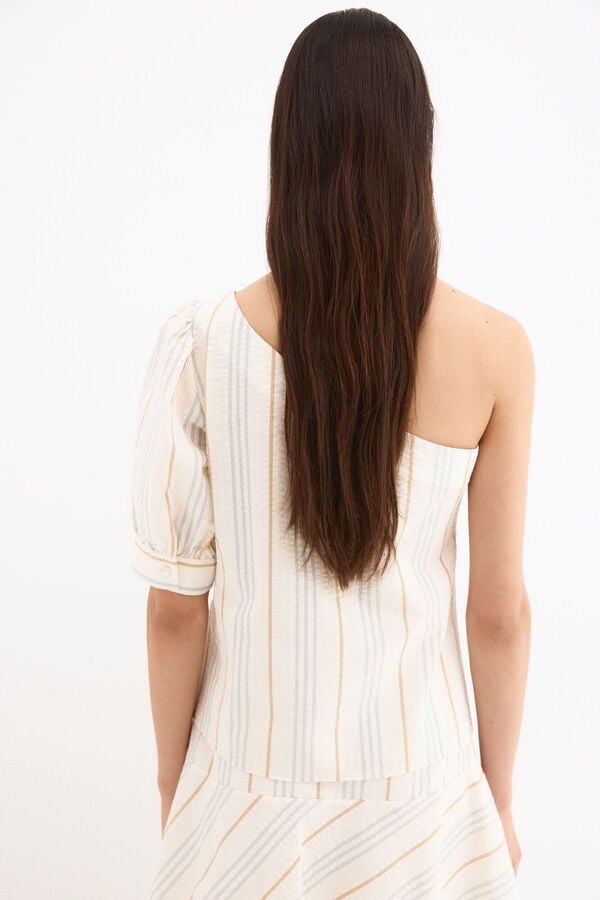 Pedro del Hierro Top assim&eacute;trico Beige