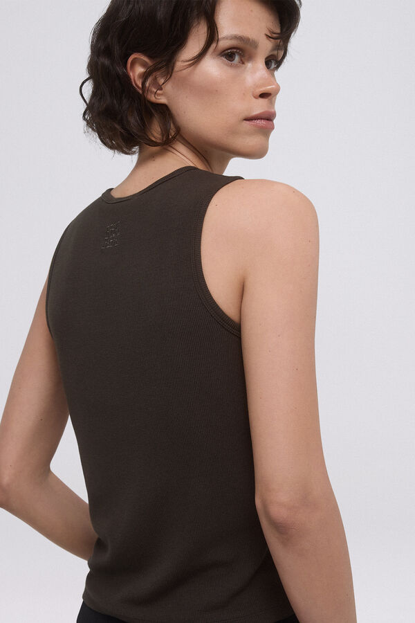 Pedro del Hierro Camiseta basica sin mangas canal&eacute; Verde