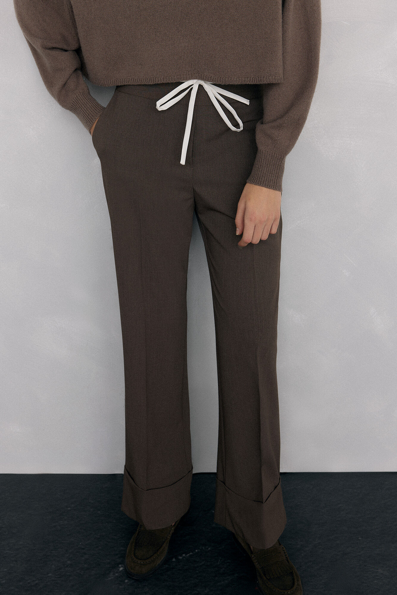 Pedro del Hierro Pantal&oacute;n recto con cinturilla dobre