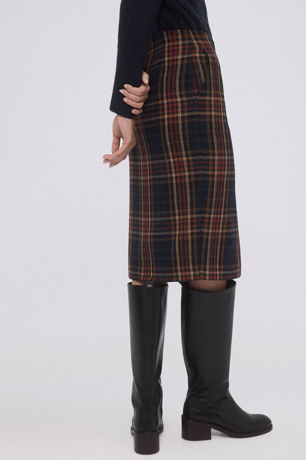 Pedro del Hierro Falda recta cuadros Azul