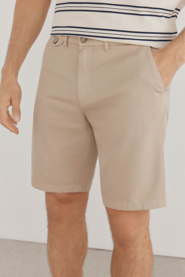 Pedro del Hierro Bermuda chino bolsillo Beige