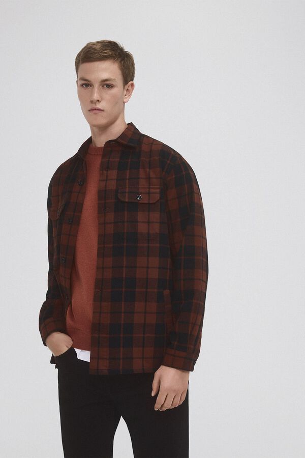 Pedro del Hierro Sobrecamisa cuadros Naranja