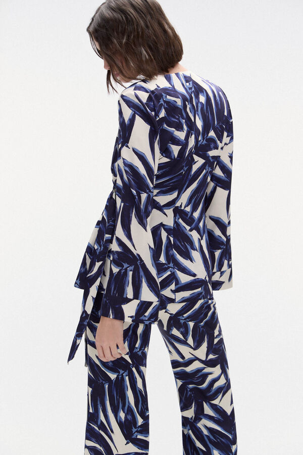 TFP by Tamara Falcó Blusa estampada cruzada Azul