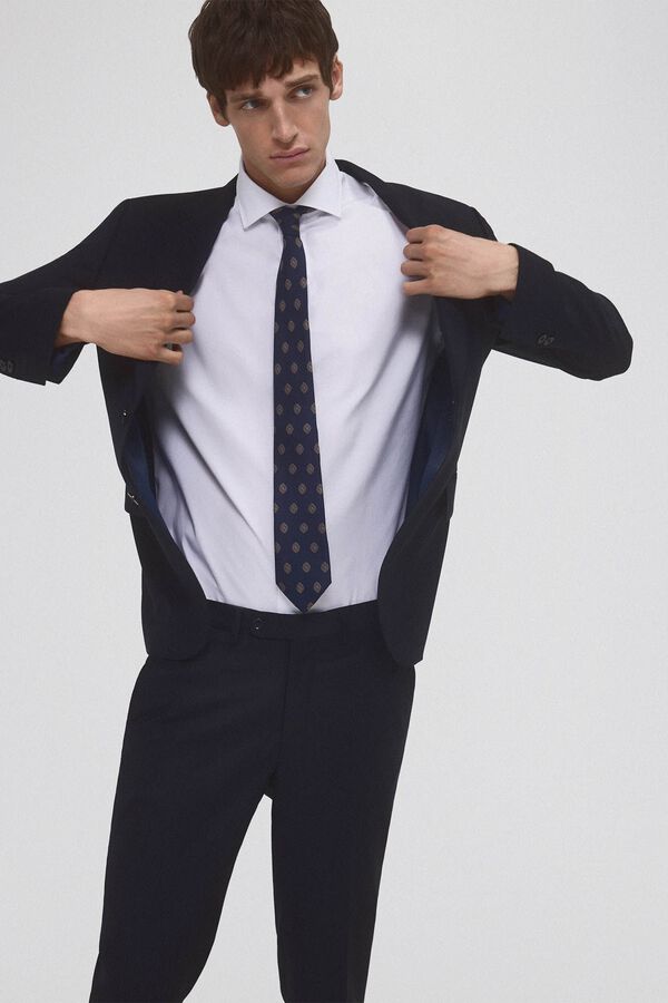 Pedro del Hierro Camisa de fato lisa f&aacute;cil de engomar Branco