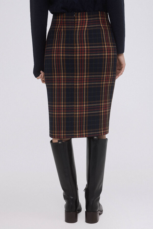 Pedro del Hierro Falda recta cuadros Azul