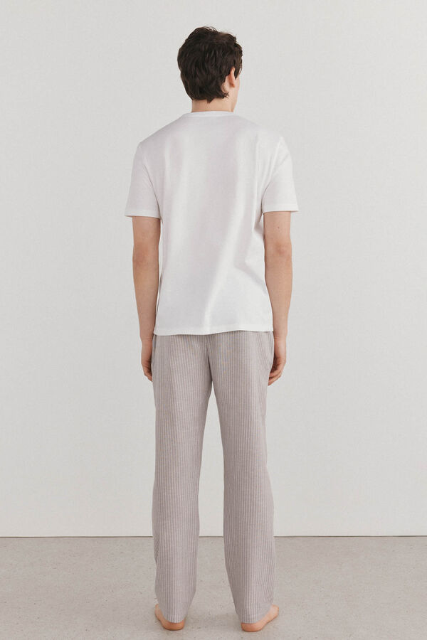 Pedro del Hierro Set de pijama punto y tela Blanco