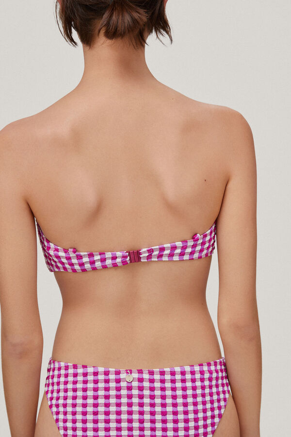 Pedro del Hierro Bikini top bandeau en tejido vichy Rosa