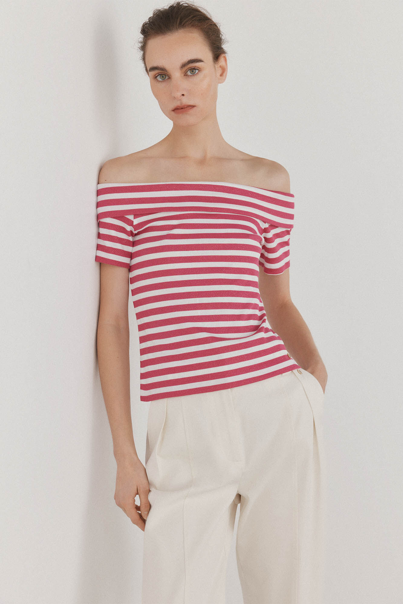 Pedro del Hierro Camiseta sin hombros rayas