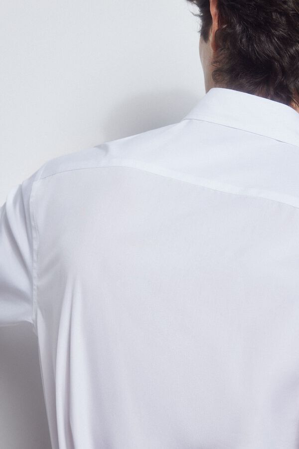 Pedro del Hierro Camisa popel&iacute;n tejido italiano Blanco