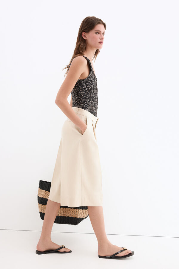 Pedro del Hierro Fato de banho estampado tropical Preto