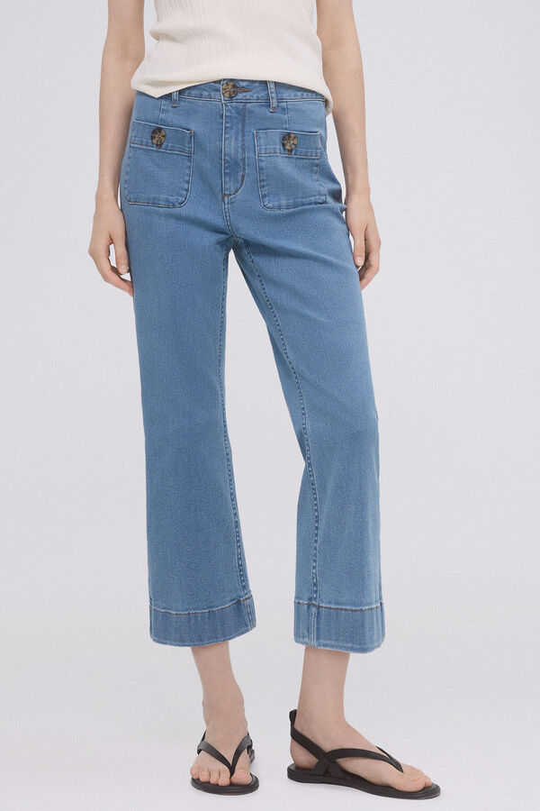 Pedro del Hierro Jeans stove pipe cropped Azul