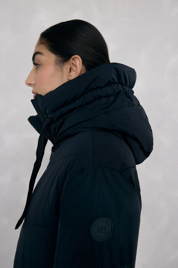 Pedro del Hierro Parka comprida capuz Preto