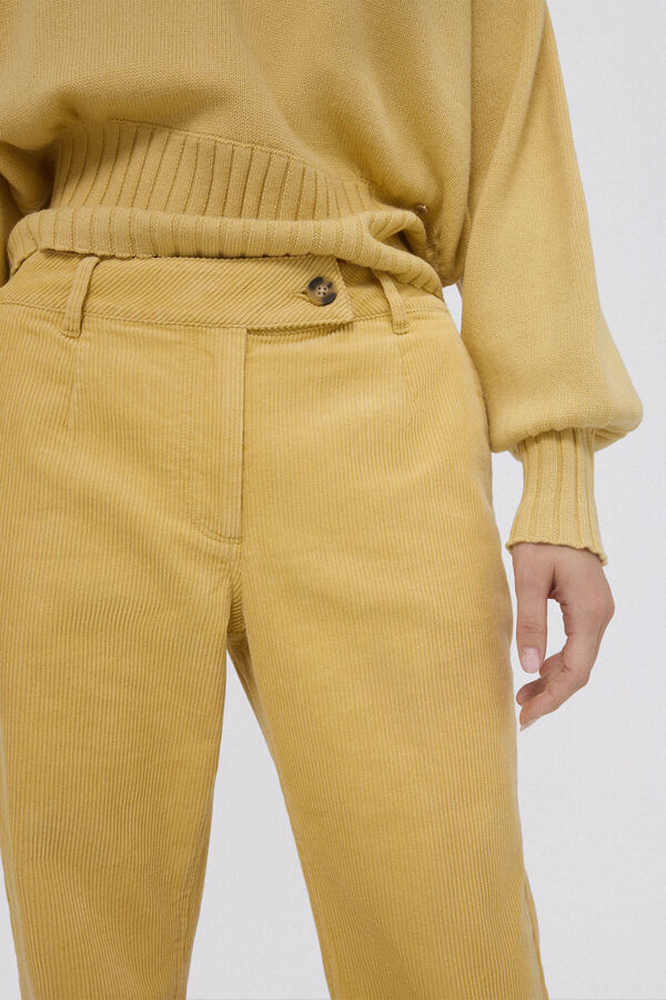 Pedro del Hierro Pantal&oacute;n pana stove pipe full length Amarillo