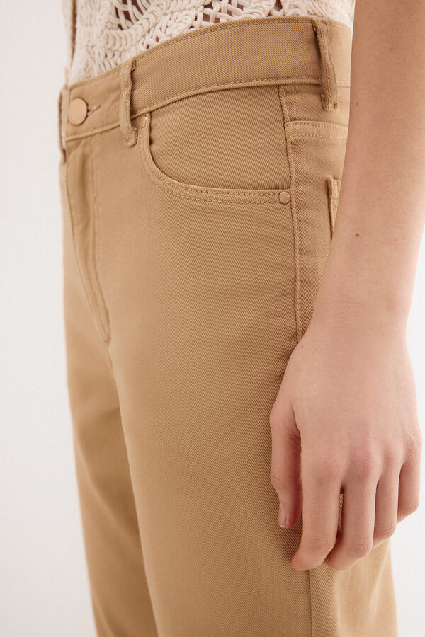 Pedro del Hierro Jeans straight capri basic Beige