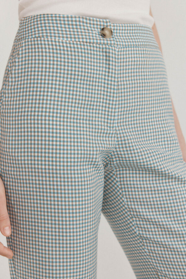 Pedro del Hierro Pantal&oacute;n de traje cuadros Vichy Azul