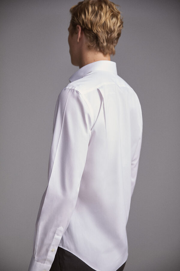 Pedro del Hierro Camisa de vestir Tech-Non Iron lisa tailored Branco