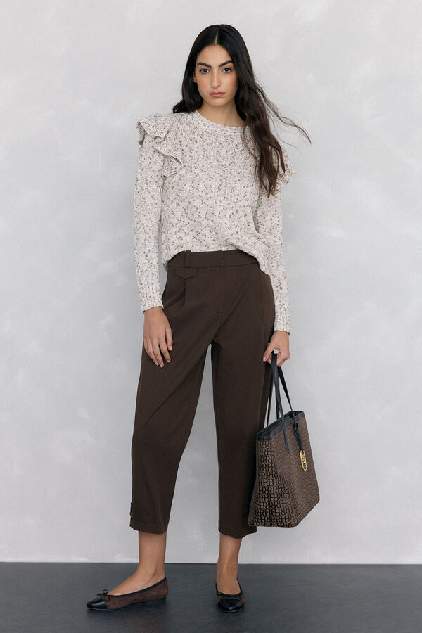 Pedro del Hierro Jersey com folho fantasia multicolor Beige