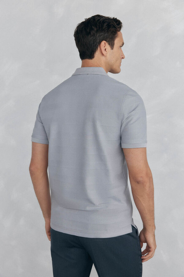 Pedro del Hierro Polo estrutura jacquard Cizento