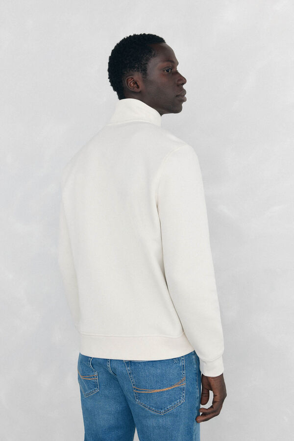 Pedro del Hierro Sudadera cuello cremallera tejido t&eacute;cnico Blanco