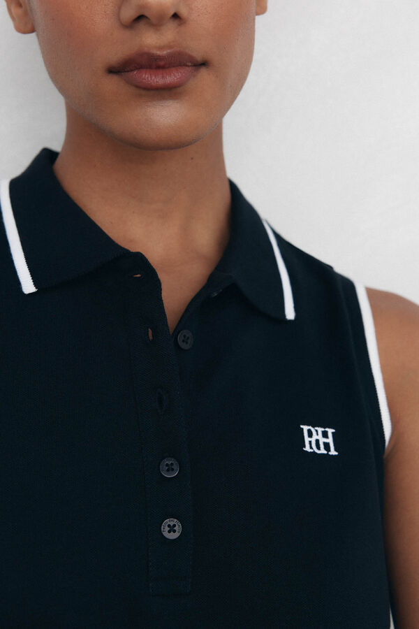 Pedro del Hierro Polo sin mangas contrastes Negro