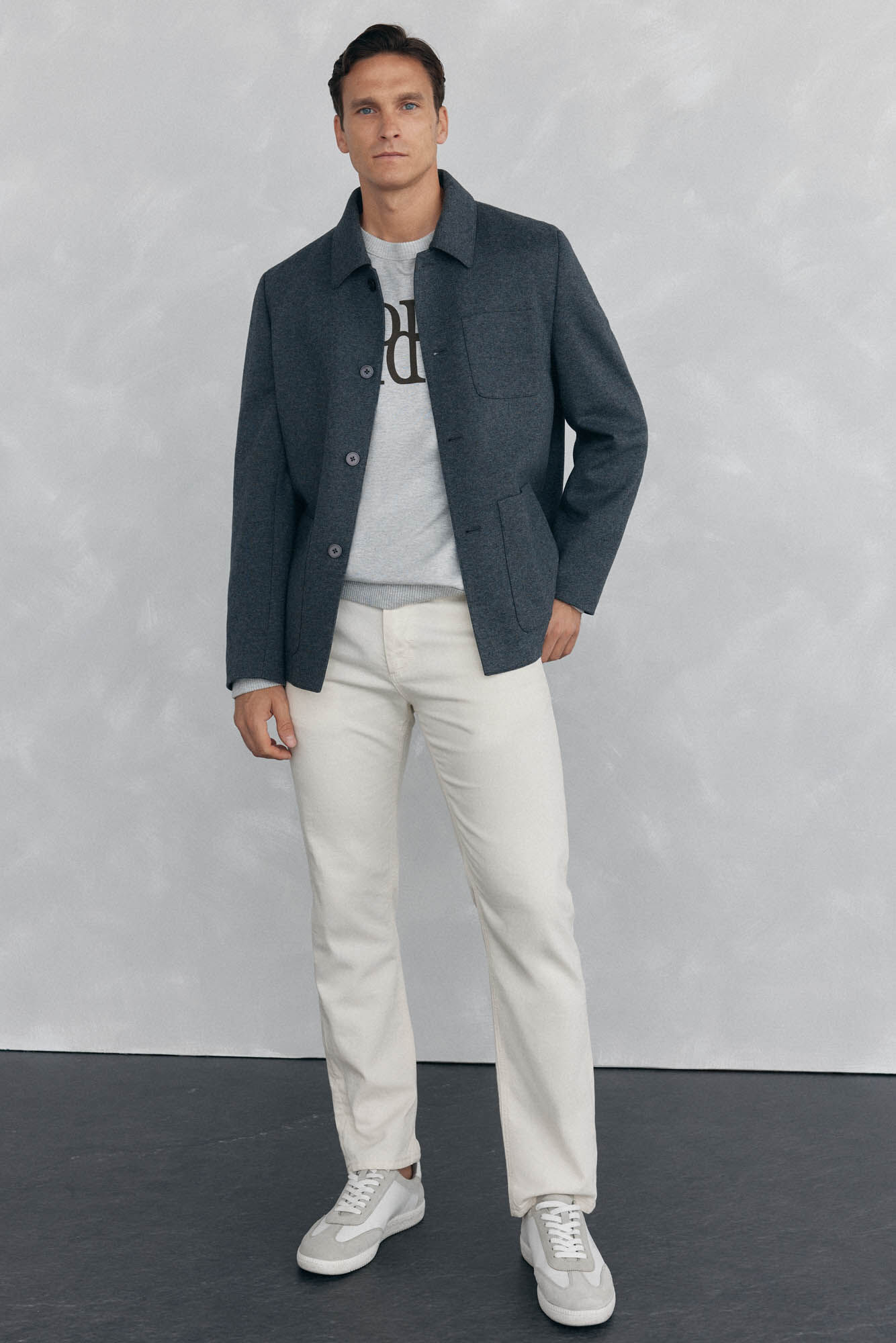 Pedro del Hierro Sobrecamisa de l&atilde; cinza