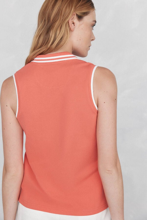 Pedro del Hierro Polo liso mangas Coral