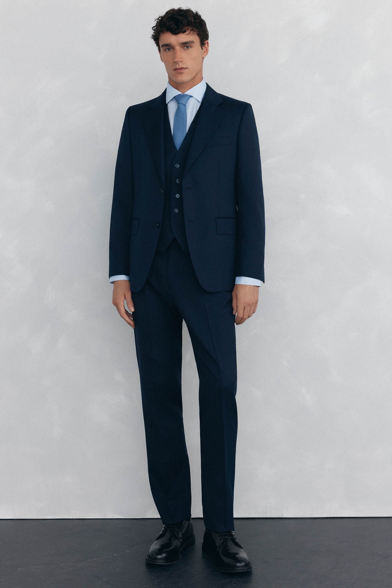 Pedro del Hierro Cal&ccedil;a estruturada com corte sob medida nas costas azuis