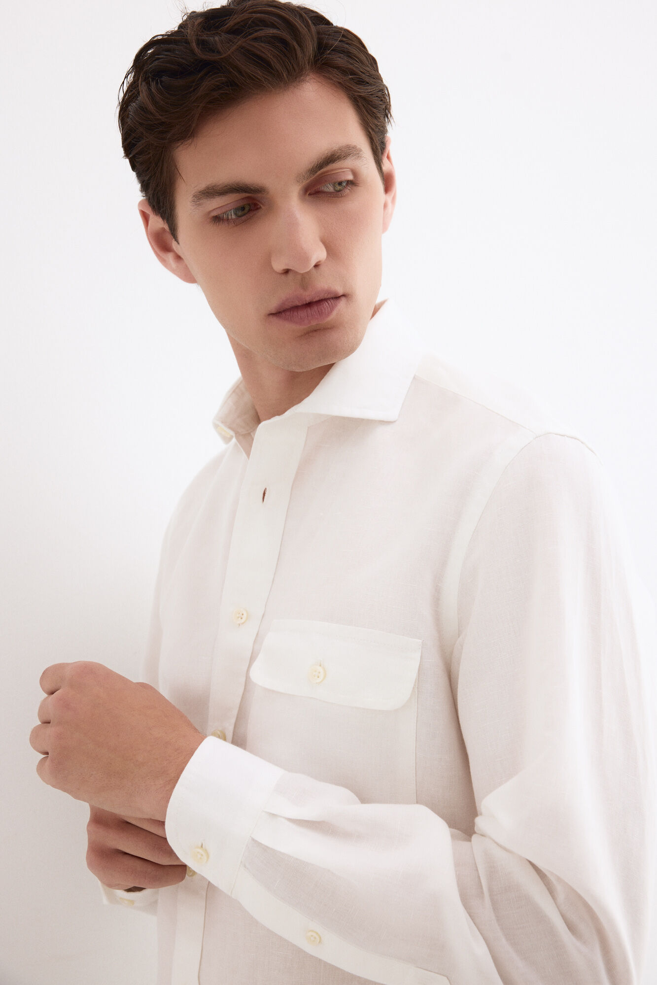 Pedro del Hierro Camisa em linho com bolsos