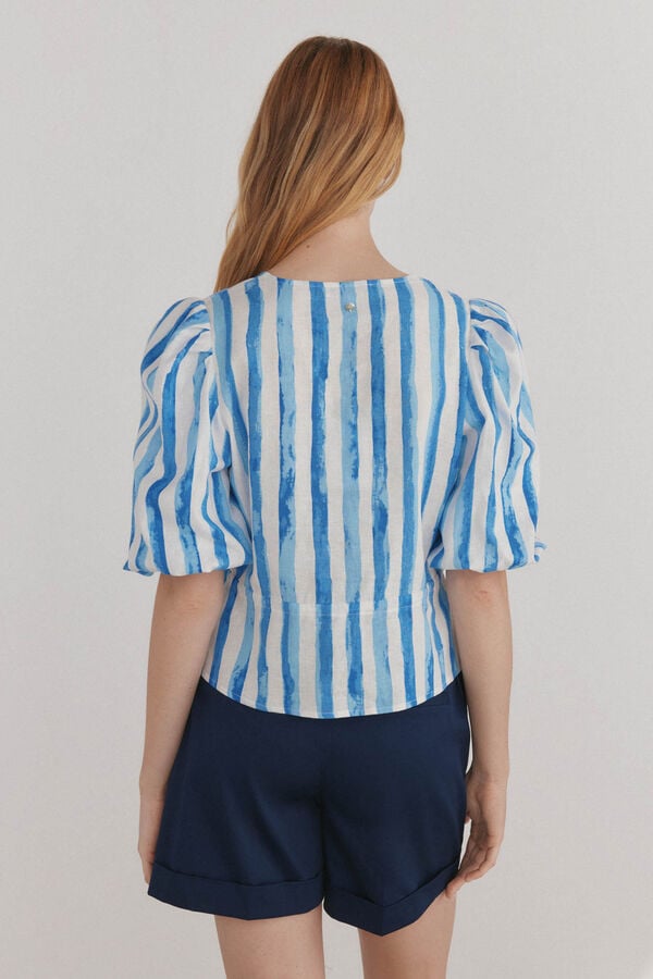 Pedro del Hierro Blusa fluida la&ccedil;o Turquesa