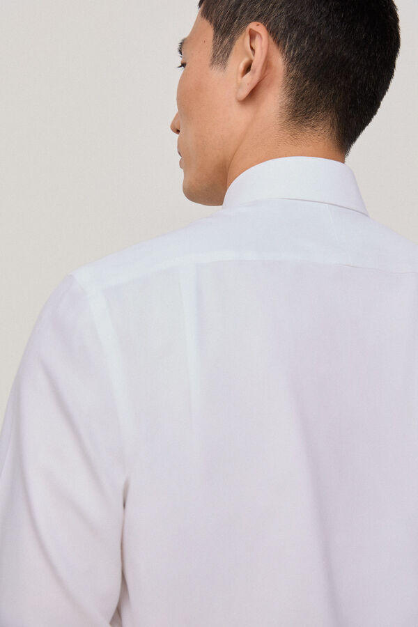 Pedro del Hierro Camisa vestir pu&ntilde;o gemelo non iron y antimanchas estructura lisa regular fit Branco