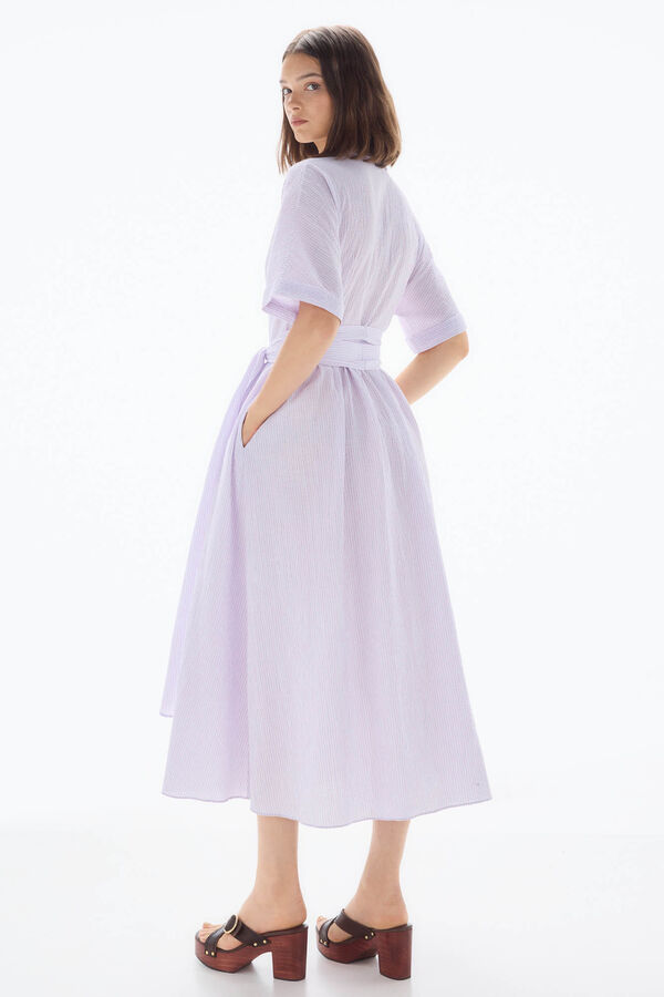 TFP by Tamara Falcó Vestido camisero seersucker Rosa