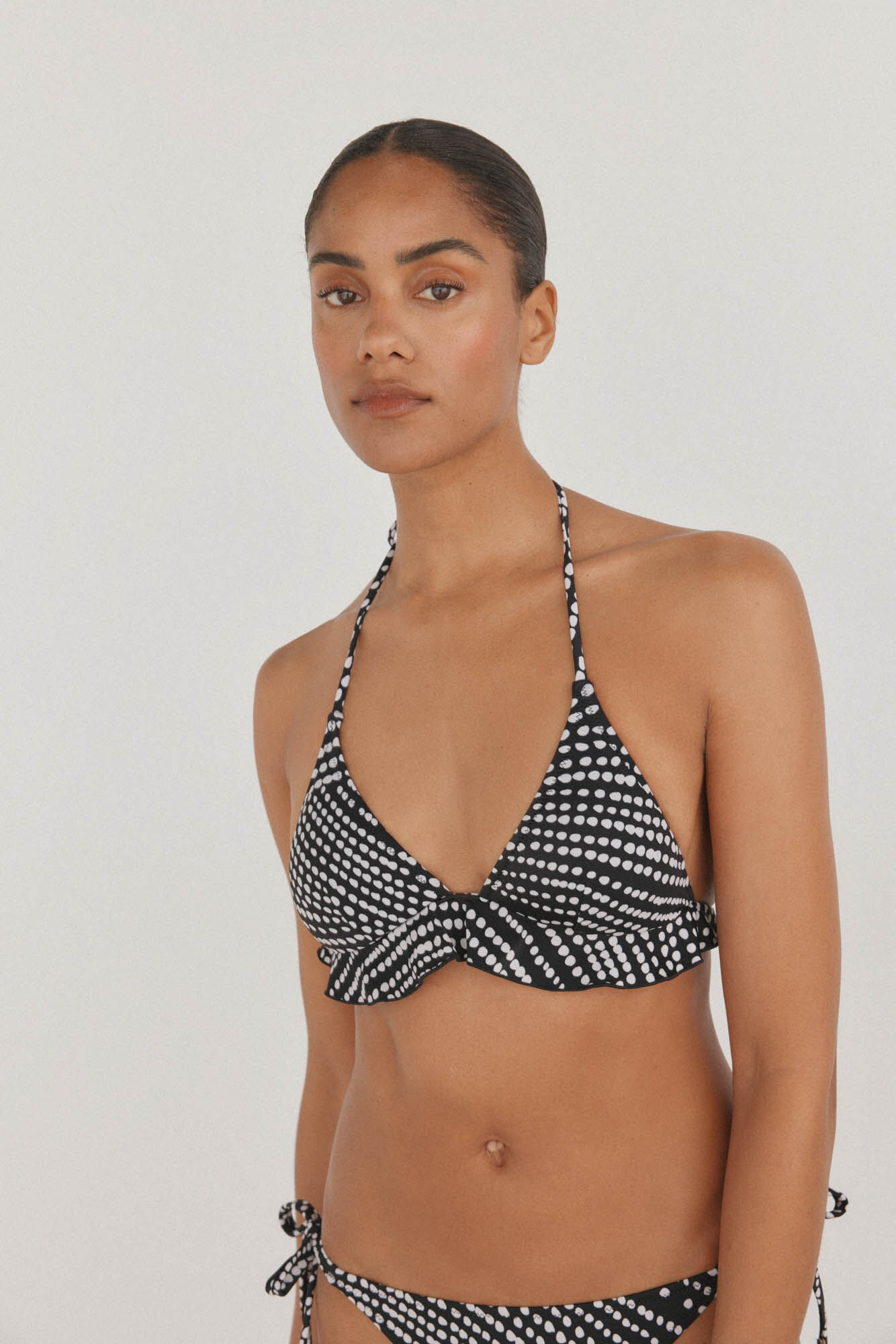 Pedro del Hierro Top bikini halter com babado