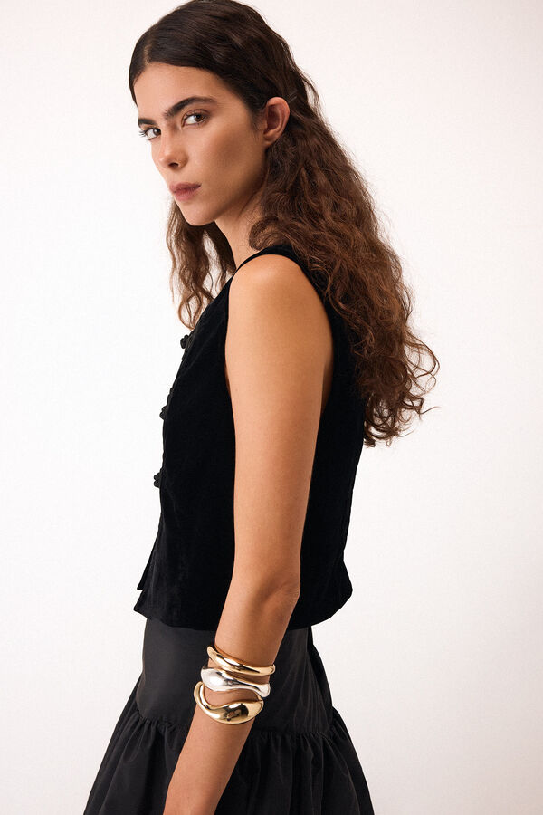 Pedro del Hierro Chaleco terciopelo Negro