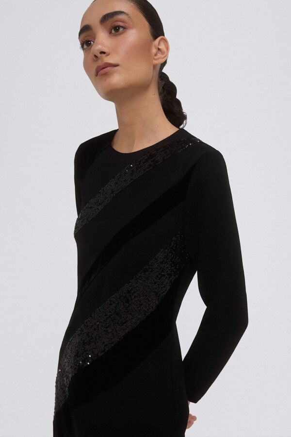 Pedro del Hierro Vestido midi preto Preto