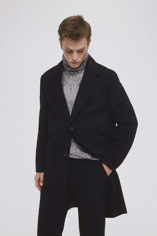 Pedro del Hierro Abrigo negro Negro