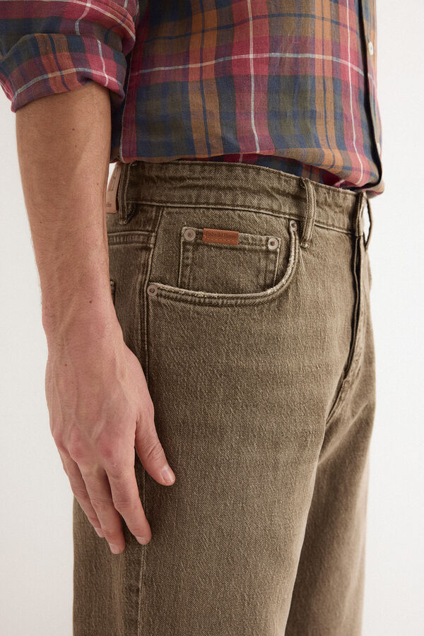 Pedro del Hierro Cal&ccedil;a jeans new straight castanho Marrom