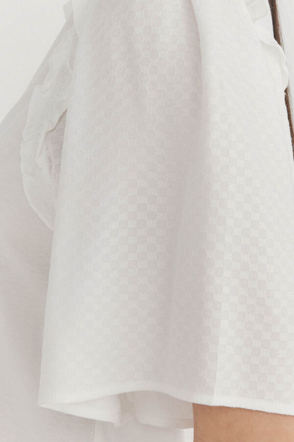 Pedro del Hierro Camiseta lisa combinada Blanco