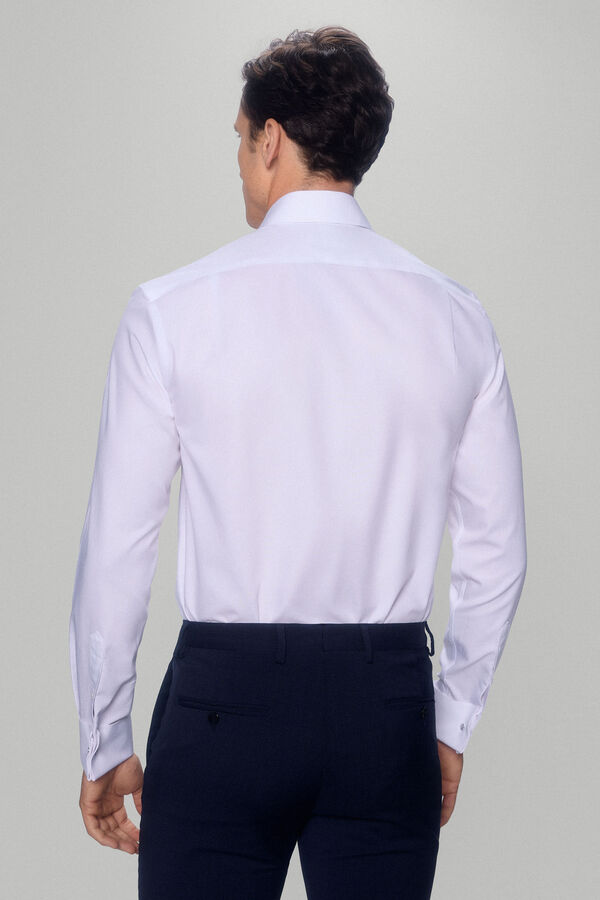 Pedro del Hierro camisa vestir gemelos estructura lisa non iron + antimanchas Branco