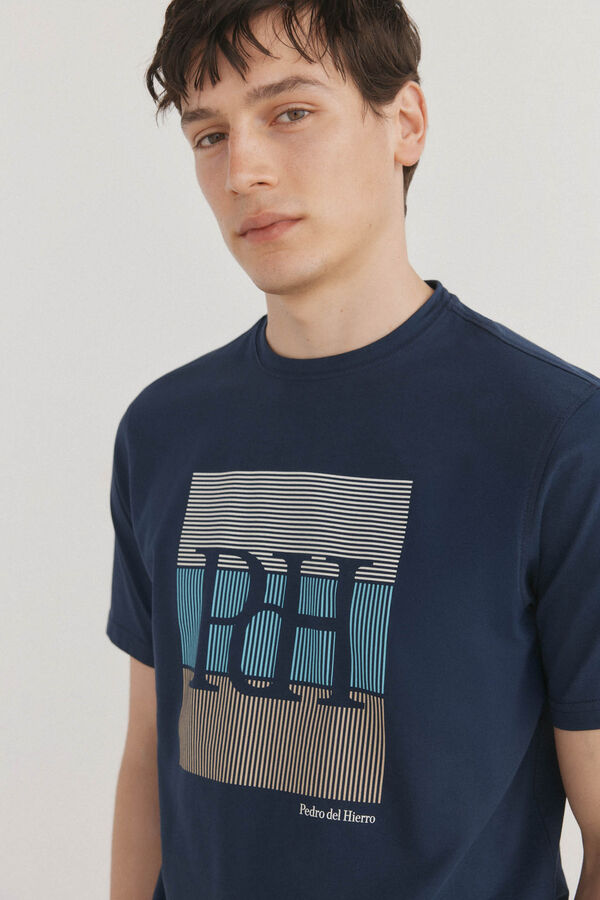 Pedro del Hierro Camiseta logo Azul