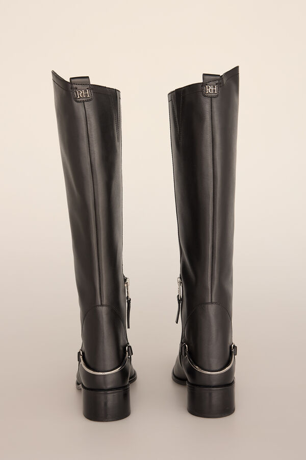 Pedro del Hierro Bota equestre com detalhe met&aacute;lico Preto