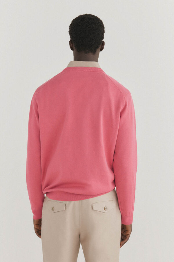 Pedro del Hierro Su&eacute;ter premium de algod&atilde;o com gola em bico  Bordeaux
