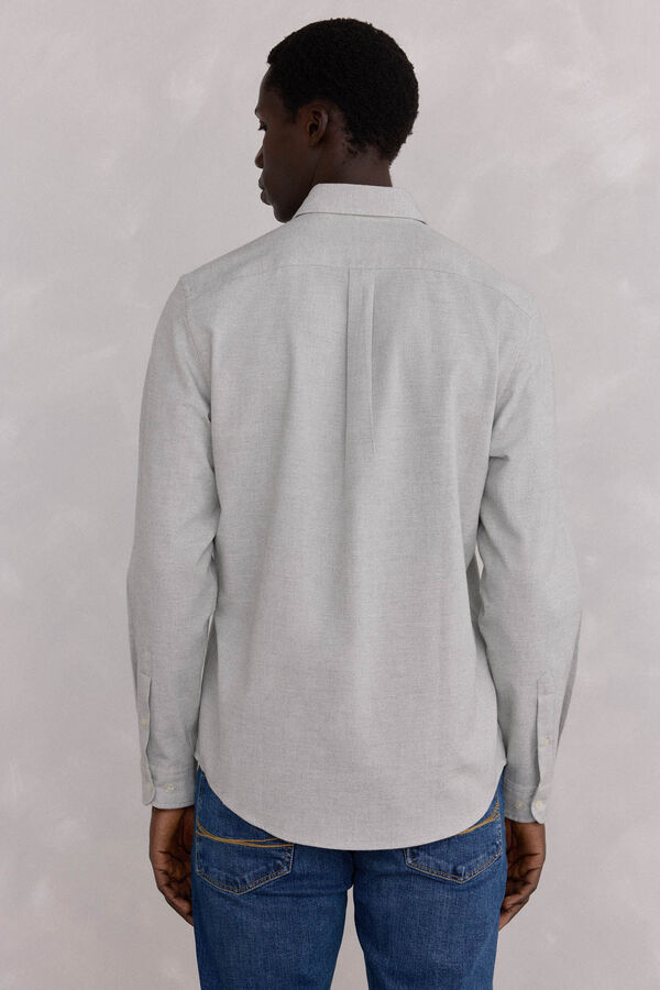 Pedro del Hierro Camisa Oxford Lisa Escovada Cizento