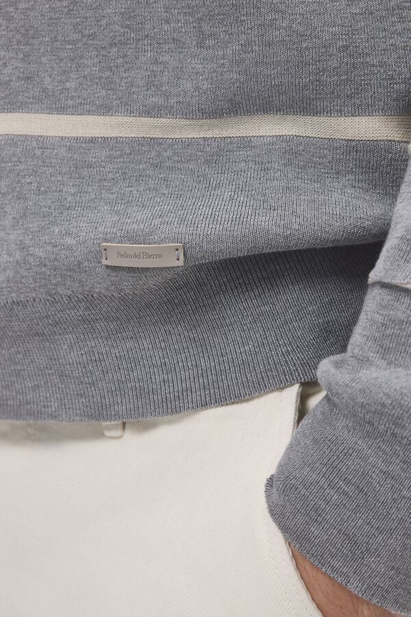 Pedro del Hierro Jersey punto rayas horizontales Gris