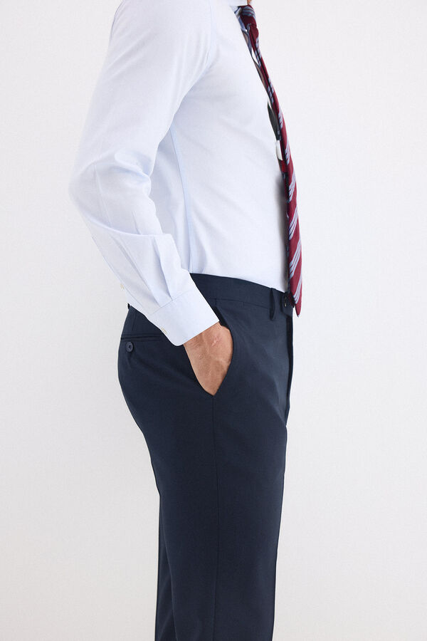 Pedro del Hierro Cal&ccedil;as slim bi-stretch em canvas Azul