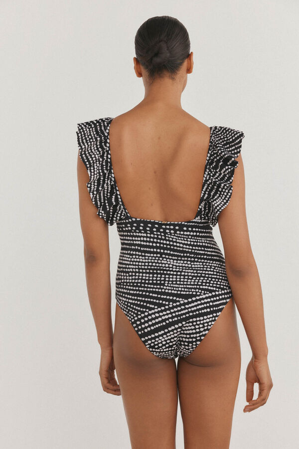 Pedro del Hierro Fato de banho folhos Preto