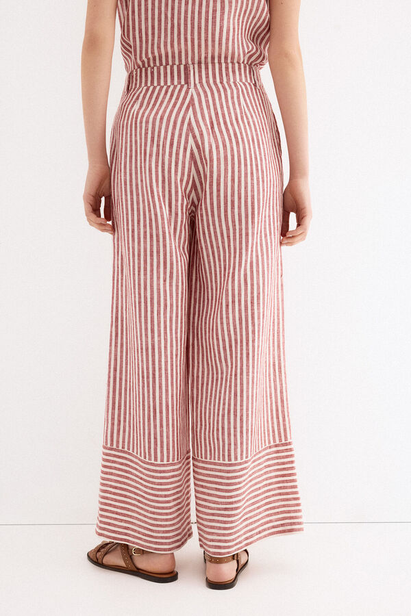Pedro del Hierro Pantalones wide flare classic Rosa